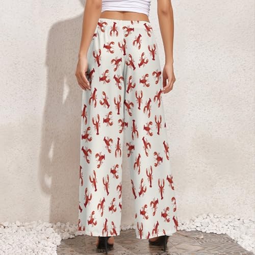 Palazzo Pants for Women - Lobster Womens Wide Leg Baggy Pants, Comfy Casual Lounge Pants4