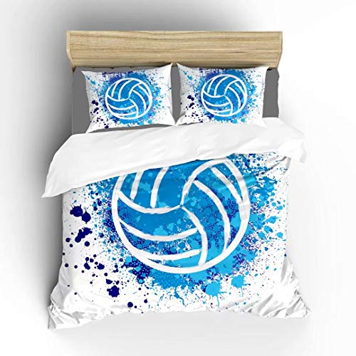 Aluy's boutique White Grunge Volleyball Ball Ultra Soft Bedding Sets Duvet Cover Set, Twin Size 2 Pieces with 1 Duvet Cover and 1 Pillowcase, Best Gift for Kids, Boys, Girls