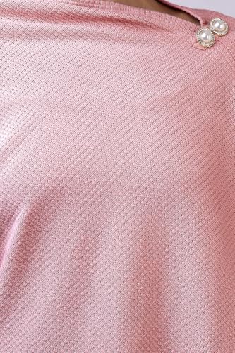 Image of Zelena Cotton Bamboo Blend Premium Nursing Cover for Breastfeeding | Breastfeeding Cover for Mothers | Feeding Shawl for Mother | Breathable Nursing Covers | Poncho for Mom(Light Pink)