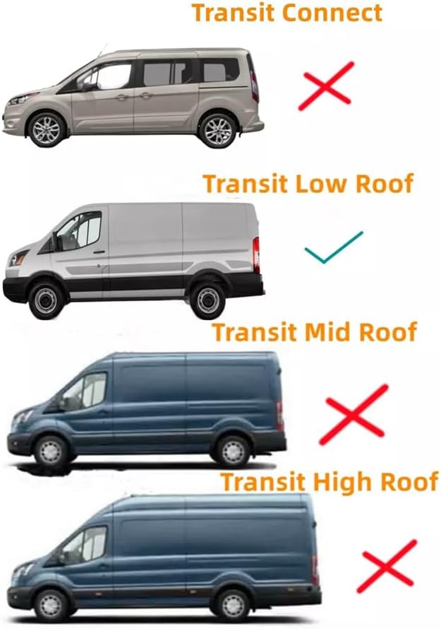 Driver/Left Side Back Window Glass Clear Replacement for Ford Transit 83.2" Low Roof Van 2015-2025