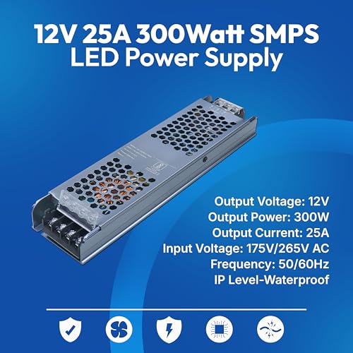 Image of Electronic Spices 12V 300W SMPS LED Power Supply 25A AC to DC Converter for DIY Projects
