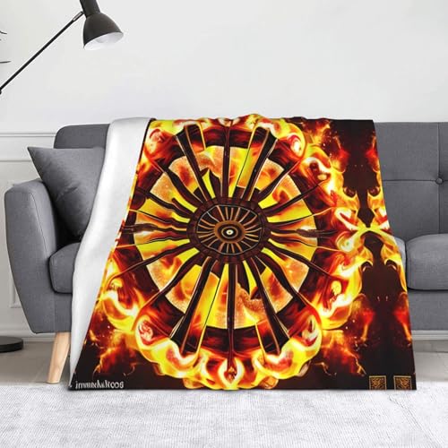 Broleo Faltbare Decke, Überwurf, 152,4 x 127 cm, geeignet für Sofa, Bett, Schlafzimmer, Reisen, Camping, zum Drehen der Flamme
