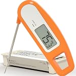 Lavatools Javelin® Ultra-Fast 2-Second Digital Instant Read Meat Thermometer for Cooking, 2.75" Probe, Compact Foldable Design, Large Display, Splash Resistant – Tangerine