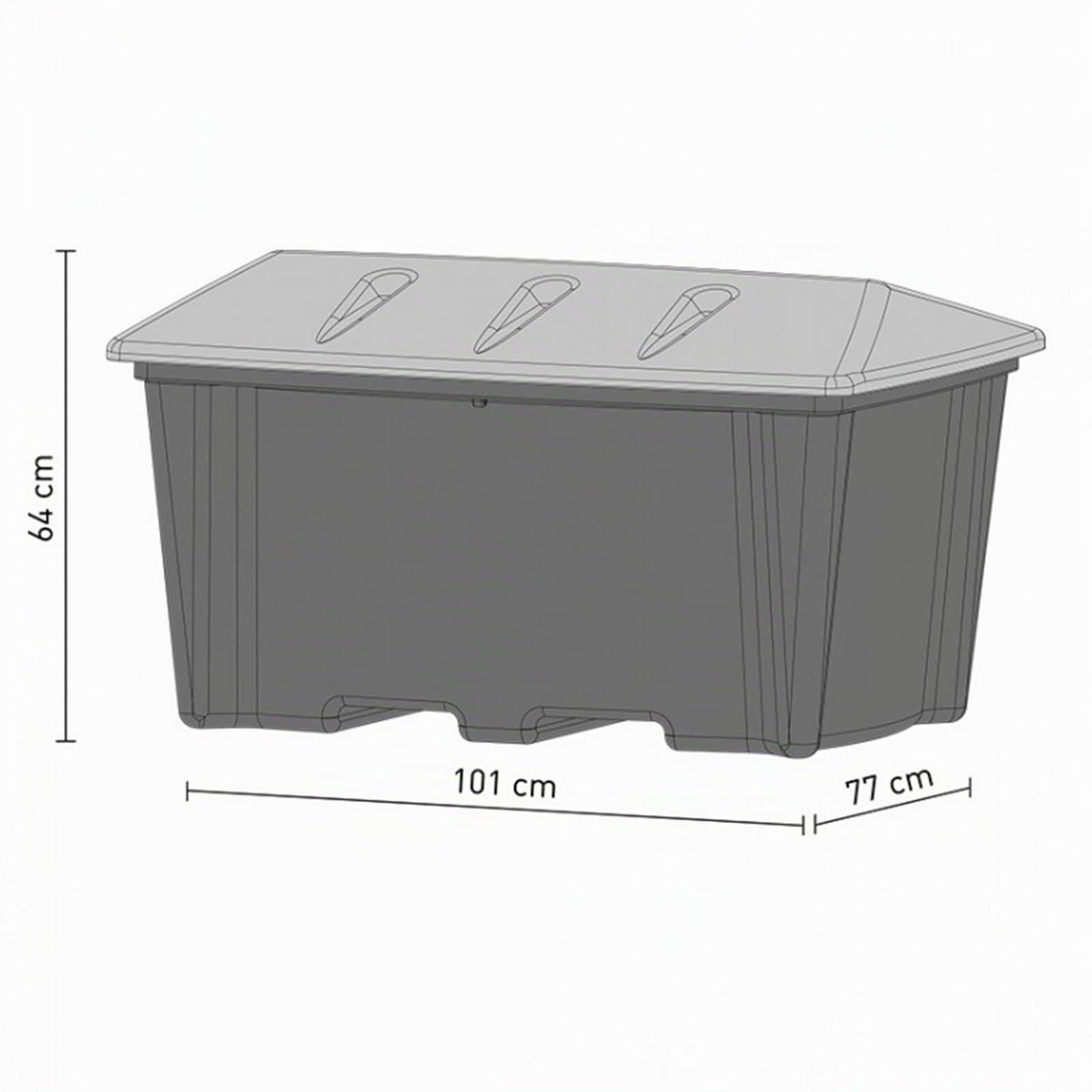 Streugutbehälter 200 Liter orange-grau - Streusalzbehälter bzw. Streubox für Streugut wie Salz, Splitt und Granulat. Kann auch nach dem Winter auch als Lagerbox benutzt werden