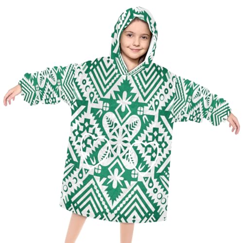 Wearable Blanket Hoodie for Kids, Ancient Aztec Fleece Sweatshirt Blanket Oversized Blanket Sweatshirt with Pocket Flannel Warm Hooded Blanket 6-10 Year Old Girl Boy Gift, One Size
