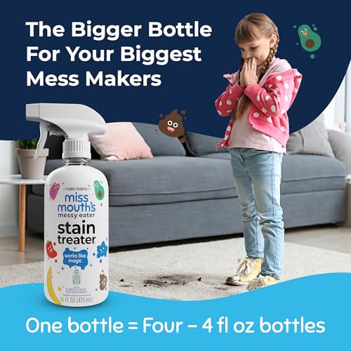 Image of Miss Mouth's Messy Eater Stain Treater Spray - 16oz Stain Remover - Newborn & Baby Essentials - No Dry Cleaning Food, Grease, Coffee Off Laundry, Underwear, Fabric