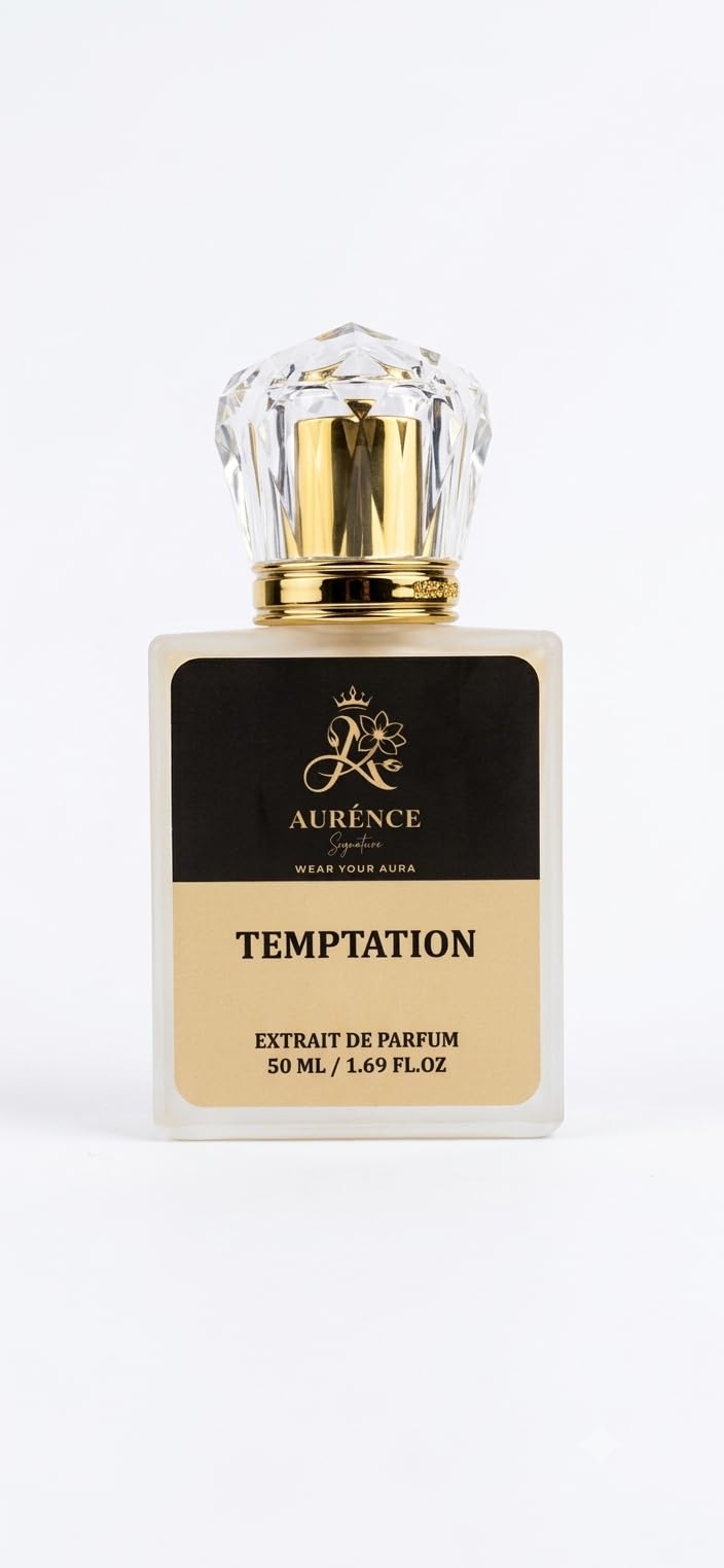 auréence temptation extrait de parfum, 50 ml | heart breaker scent, jasmine & tuberose, tonka bean & cocoa, bold & seductive
