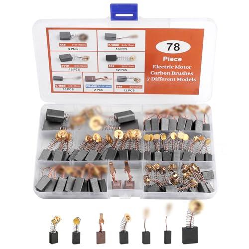 UYUYong 76 Pièces Balais de Charbon Machine Electrique+2 Pièces Balais de Charbon pour MAKITA, Brosses de Carbone Ponceuses Charbons Moteur Dureté Elevée, pour Meuleuse Scies D'angle etc-7 Tailles