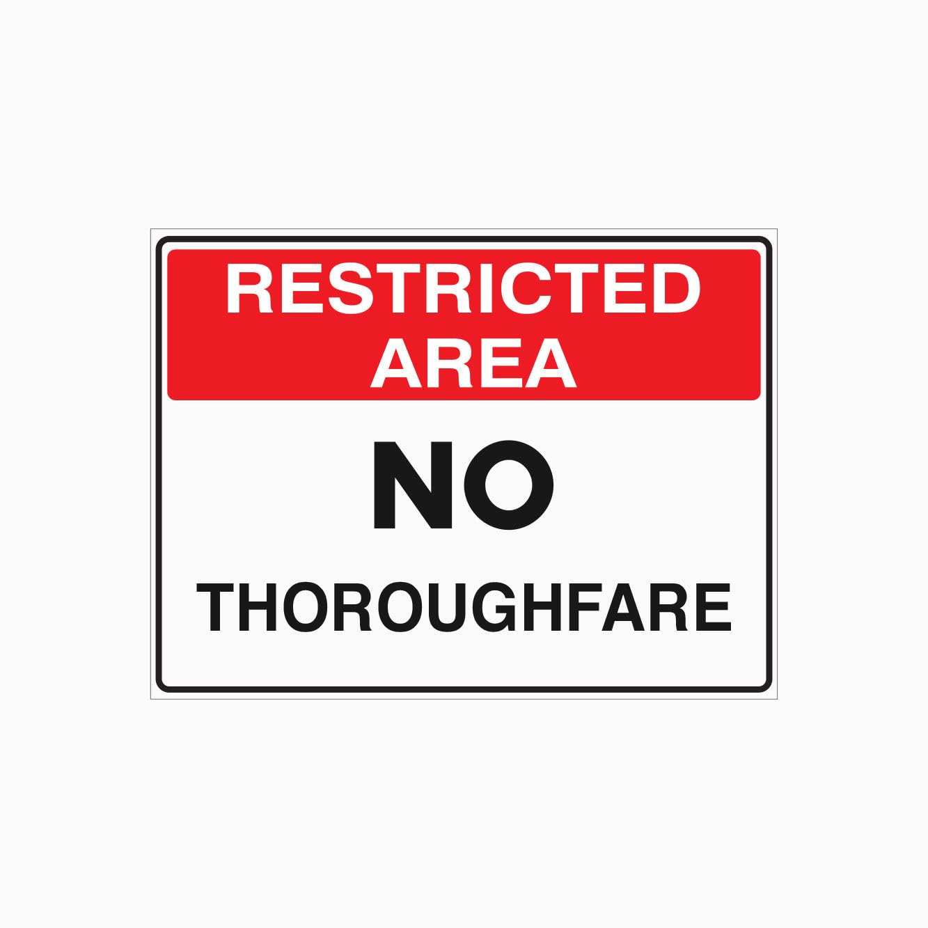 NO THOROUGHFARE Sign Workplace Metal Tin Sign 12x8 inch for Industrial & Commercial Series