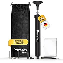 Racetex Conjunto de inflador balones [Incluye Accesorios] - hinchador balones para balones de fútbol con práctica Bolsa de Transporte - inflador balones Futbol para Todo Tipo de balones Deportivos