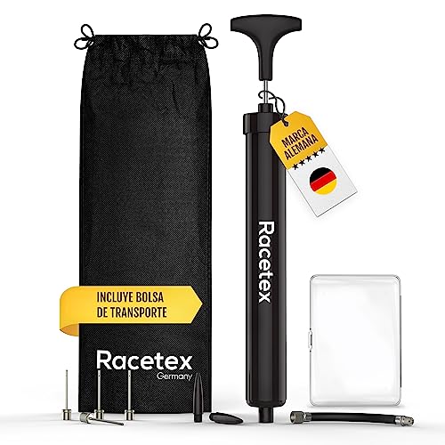 Racetex Conjunto de inflador balones [Incluye Accesorios] - hinchador balones para balones de fútbol con práctica Bolsa de Transporte - inflador balones Futbol para Todo Tipo de balones Deportivos