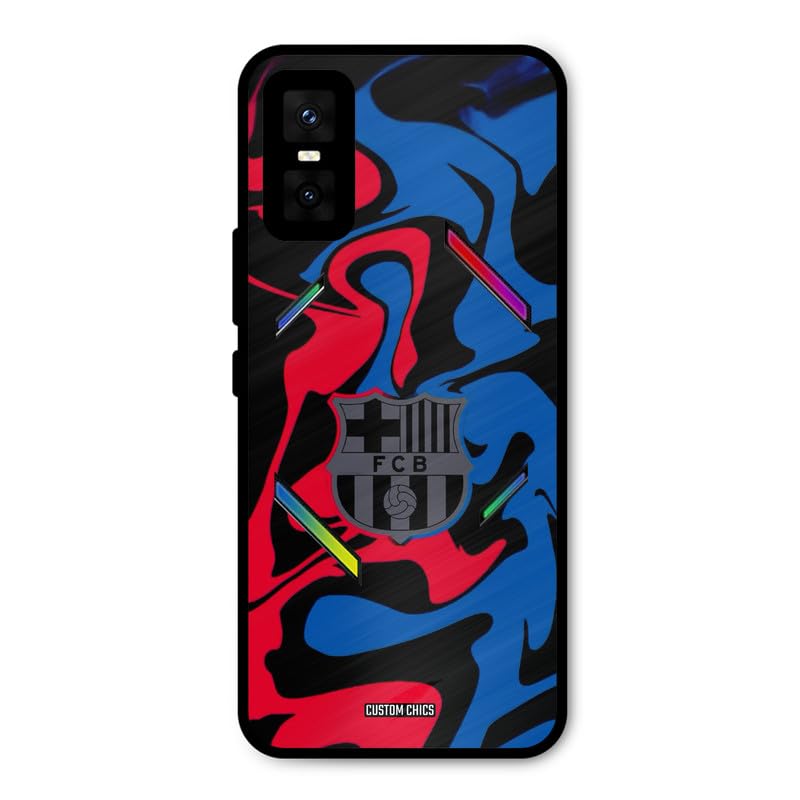 Image of PrintShield FC Barcelona Comic Back Cover for Infinix GT 30 Pro, Shockproof Printed Phone Case with Soft TPU Sides & Anti-Slip Grip
