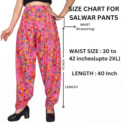 Image of FASHION GALLERY Women's Rayon Relaxed Fit Patiala Salwar with Full Length Drawstring Closure Type and Flexible Waist|Patiala Pant for Woman