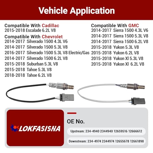 Sensor de oxígeno O2 para Chevy Silverado GMC Sierra 4 piezas miniatura 3