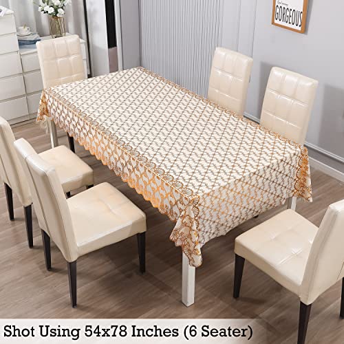 Image of HOKIPO PVC 6 Seater Dining Table Cover, 54x78 Inches (AR-4349-D2)(Polyvinyl Chloride (PVC), Rectangular, pack of 1)