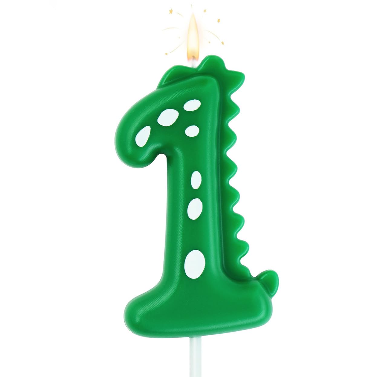 Eusbon Verde Birthday Candle 1 For Cakes, 7Cm Big Size Dinasour Number Candle For Cake Decoration, Dinasour Theme Forest Theme Birthday Party, Green