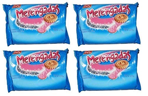 BAGLEYMerengadas Galletas Dulces Con Relleno Sabor Frutilla 279 grs. - 4 Pack. / Sweet Cookies With Stuffed Strawberry Flavor 9.8 oz. - 4 Pack.