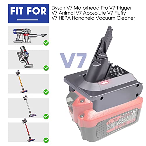 Btrui For Dyson V7 Battery Adapter For Craftsman 20V Battery Convert To For Dyson Sv11 V7 Animal Cordless Stick Vacuum Cleaner Handheld Vacuum Converter (Only Adapter) #TOP4