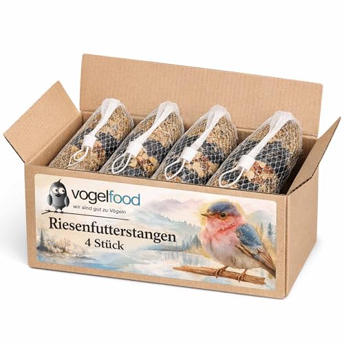 Vogelfood 4 Stück Riesenfutterstangen 4x600g Vogelfutter Fettfutter Winterfutter