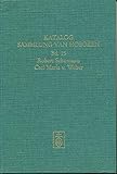  Katalog der Sammlung Anthony van Hoboken in der Musiksammlung der Österreichischen Nationalbibliothek: Musikalische Erst- und Frühdrucke / Robert Schumann. Carl Maria von Weber