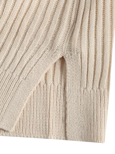 Image of ZAFUL Womens Turtleneck Pullover Sweater Casual Loose Ribbed Knit Long Sleeve Chunky Jumper Tops