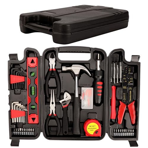 Belle Vous (51-Piezas) Kit Herramientas con Caja de Almacenaje - Juego de Herramientas Uso en Casa - Herramientas Manuales Bricolaje, Reparaciones Básicas y Mantenimiento