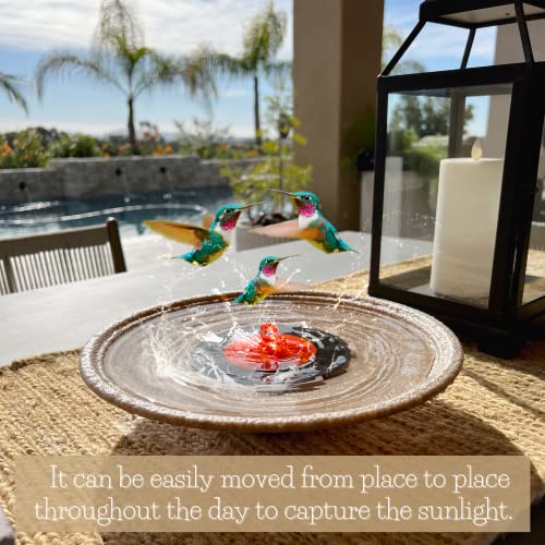 Quackups Solar Bubbler Fountain For Hummingbirds, Small Birds, Bird Bath Fountain, Red Dome To Attract Hummingbirds For Garden, Yard, Patio, Outdoors #TOP5