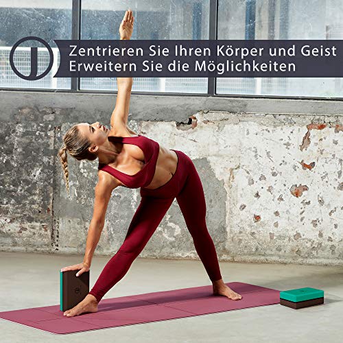 JELS yogablok set van 2 - hoge dichtheid EVA-yogablokken - groot yogablok 15 cm x 23 cm x 2 stuks voor beginners, meditiatie en pilates, fitnessaccessoire voor regeneratie, rug, rekoefeningen - Image 7