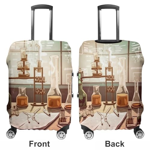 Carry on Luggage Cover Chemistry Lab Suitcase Covers for Luggages Tsa Approved Travel Luggage Sleeve Protector Elastic Suitcase Protector Anti-Scratch Washable Fits 19-30 Inch Case -XL3