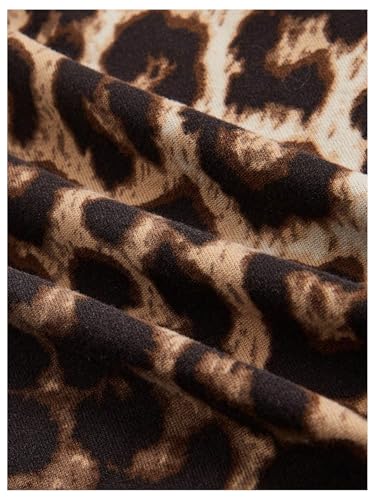 Women's Plus Size Leopard Halter Dress Y2k Cheetah Tie Backless Bodycon Sexy Mini Dress4