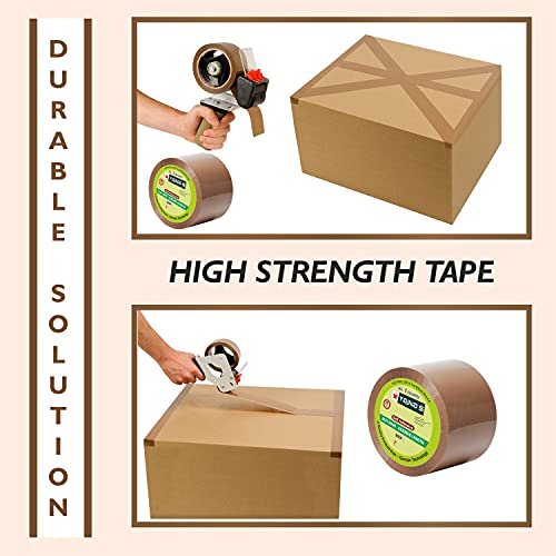 Image of YAJNAS Brown BOPP Tape Self Adhesive High-Strength Packing Tape Roll, Packaging Tape | Brown Cello Tape | e-Commerce Packaging Tape for Home, Office Use & Box Packaging (3 Inch, 35, 2)