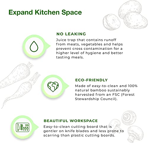 Prosumer's Choice Premium Bamboo Large Cutting Boards | Stovetop Cover With Juice Grooves For Kitchen | Large Wooden Butcher Block For Turkey, Meat, Vegetables, Bbq With Adjustable Legs #TOP3