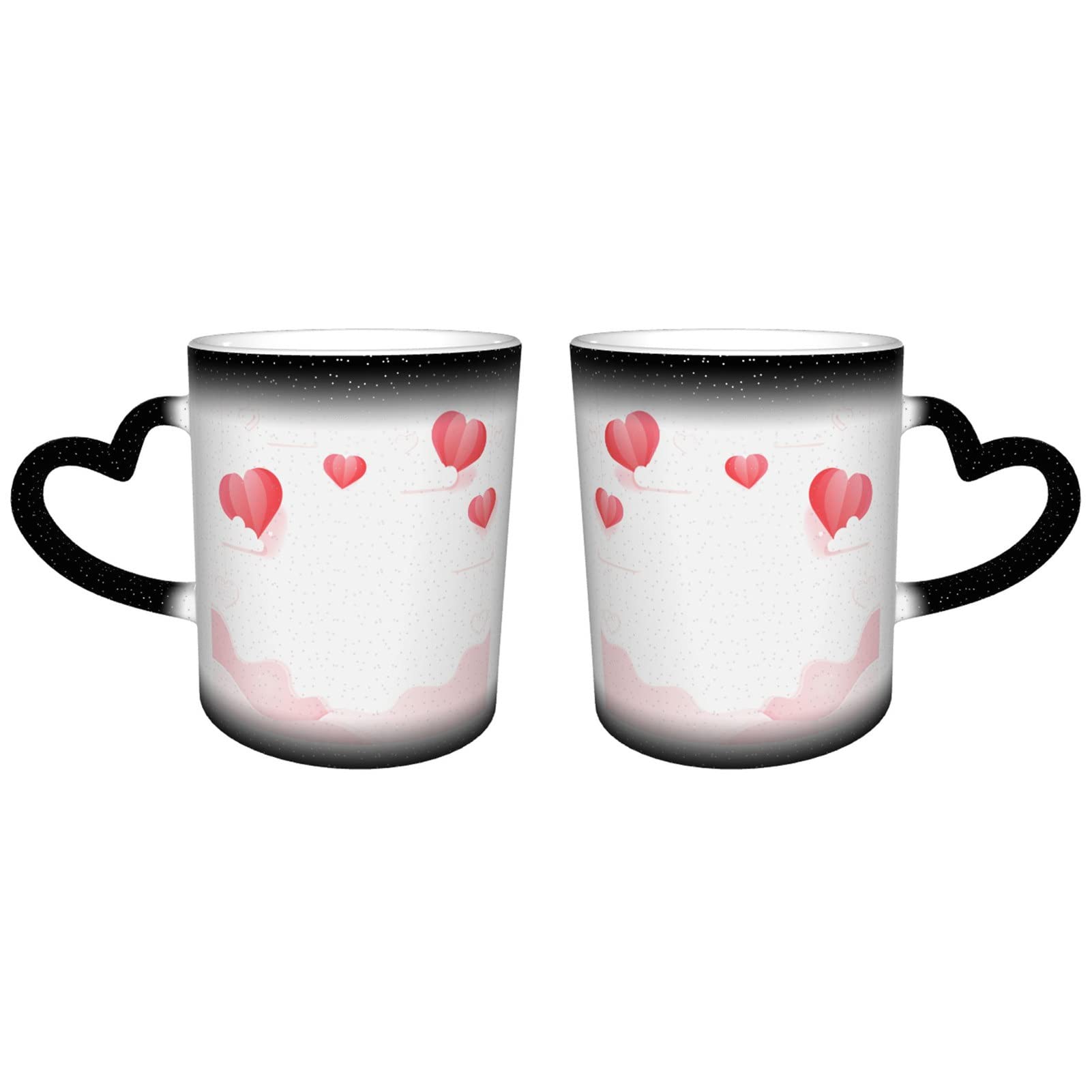 2 Piezas Tazas Personalizadas de Cerámica con Tu Foto Tazas Desayuno Originales Regalos Personalizados Tazas Sensible al Calor Taza para Parejas (Color : Black)