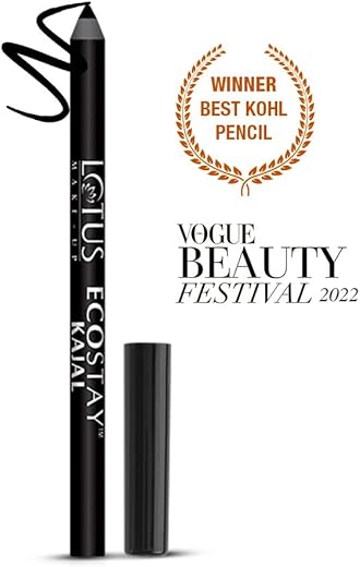 Lotus Make-Up Ecostay Kajal Pencil Stick | Waterproof | Smudge Proof | Long Lasting | 1.2g