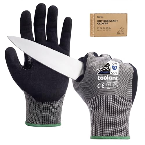 Image of toolant ComfyCut A3 Cut Resistant Work Gloves, ANSI & EN388 Certified Protection with Superior Comfort, Fiberglass-Free, Touchscreen & Flexible Grip, for Fishing, Gardening, DIY, Assembly, Medium