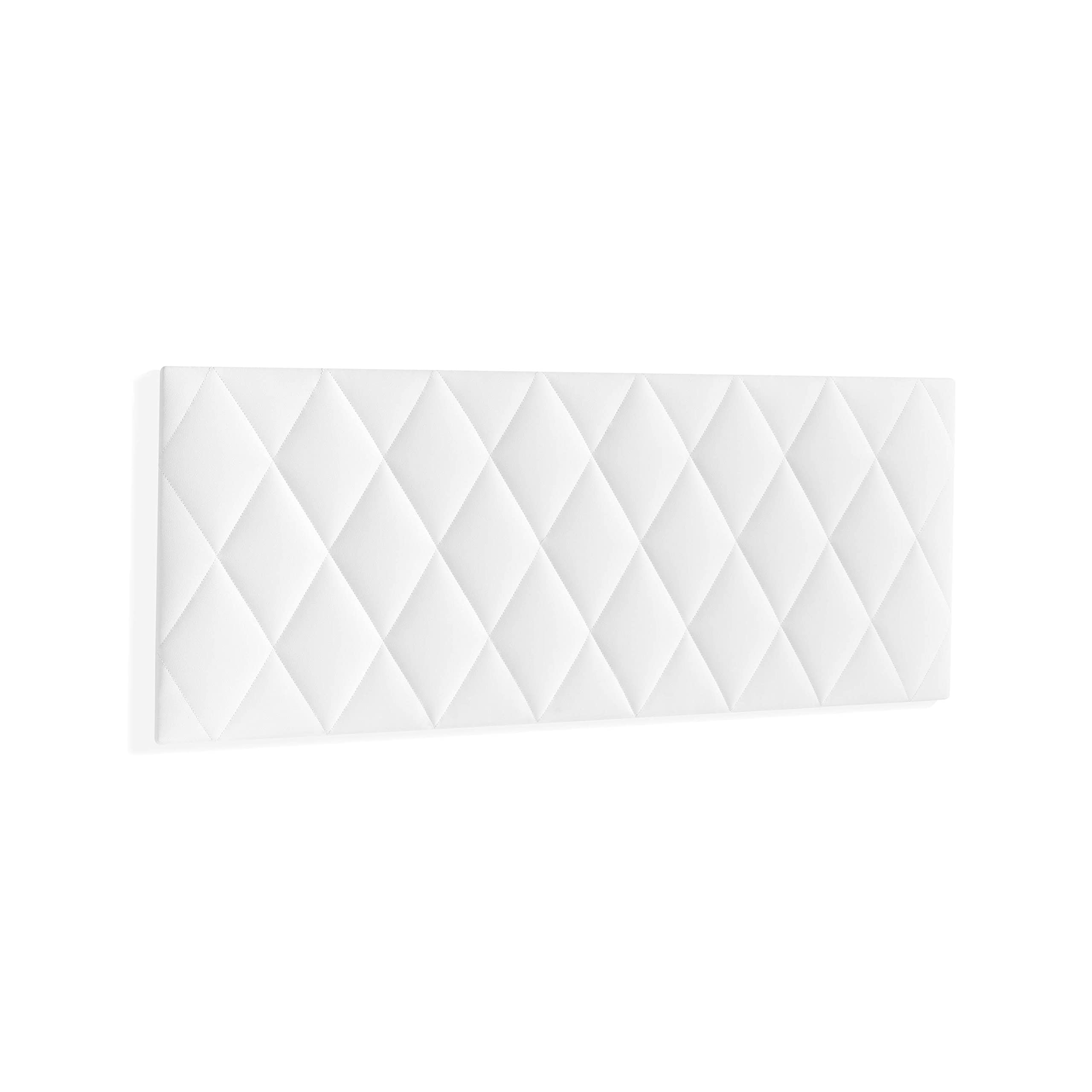 MOMMA HOME Cabecero de Cama en Polipiel - Modelo Calor- Cabecero tapizado en ecopiel - Cabecero Acolchado - Incluye herrajes para Colgar - Cabezal para Cama Dormitorio (White, 160 x 60 cm)