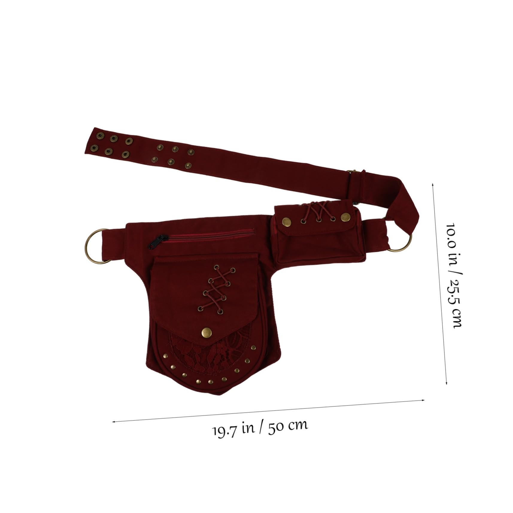 Toyvian Vintage Gürteltasche mit Mehreren Fächern Leichtes Baumwollgewebe und Eisen für Joggen und Wandern als Bauchtasche oder Umhängetasche