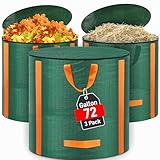 Reusable Yard Waste Bags 3 Packs 72 Gallon Standable...