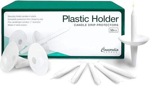 Concordia Supply Velas de vigilia de servicio a la luz de las velas de 4.25 pulgadas con portavelas de plástico (juego de 250) Conveniente para