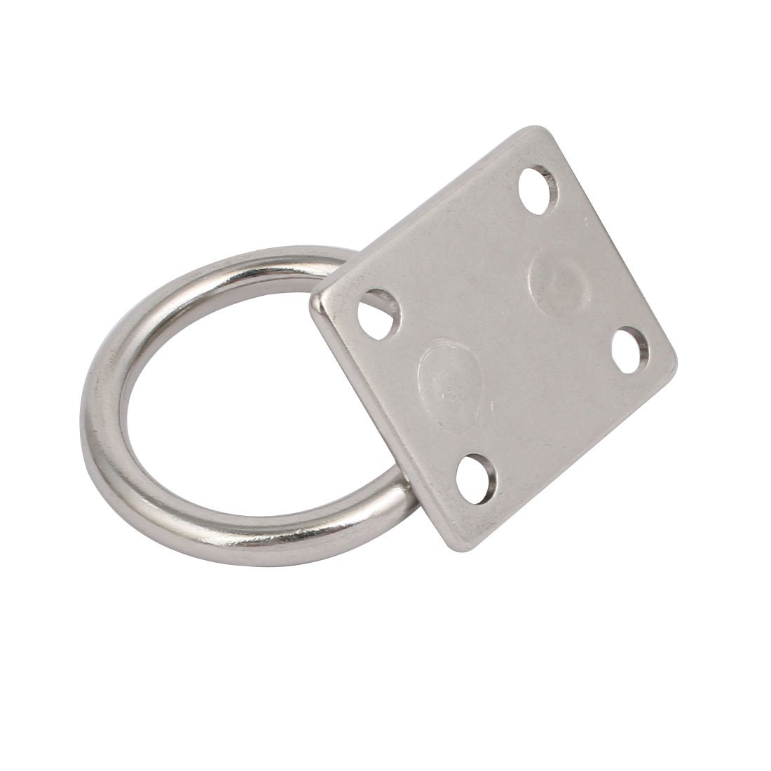 Aexit 2pcs 304 Home hardware Stainless Steel 5mm Thick Rectangle Sail Shade Pad Eye Plate w Ring Model:79as587qo655