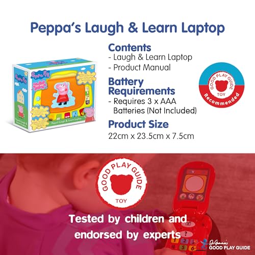 Peppa Pig PP02 Peppa's Laugh & Learn Toy Laptop for Kids-Interactive Learning & Child Development, Colours, Shapes, Letters & Numbers Recognition-Features 4 Fun Activities, 3+ Years, Single, Multi - Image 4