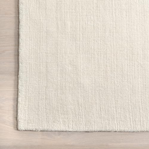 Image of Nuloom Speckled Alabaster Solid Flatweave Wool Area Rug, 9' x 12' | Nuloom Speckled Solid 9' x 12' Wool Area Rug for Living Room Bedroom Dining Room, Alabaster