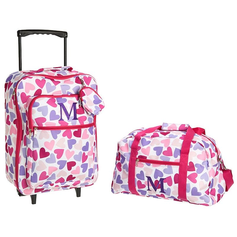 The Lakeside Collection 3-Pc. Kids' Monogram Luggage Sets - L - Hearts2