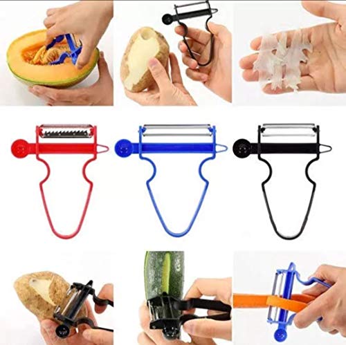 Kit de Descascador 3 Peças Fatiador Ralador Julienne