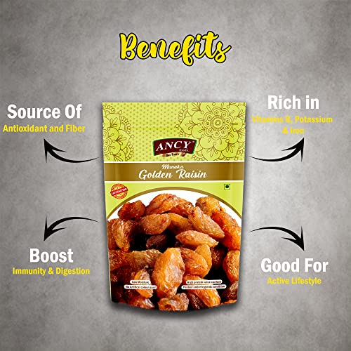 Image of Ancy Munakka 500 Grams (250 Grams X 2) - Golden Raisins | Abjosh Munakka | Boost Immunity & Vitality | Sweet Fruity Taste and Soft Chewy Texture | Healthy Snack for Kids and Office Workers