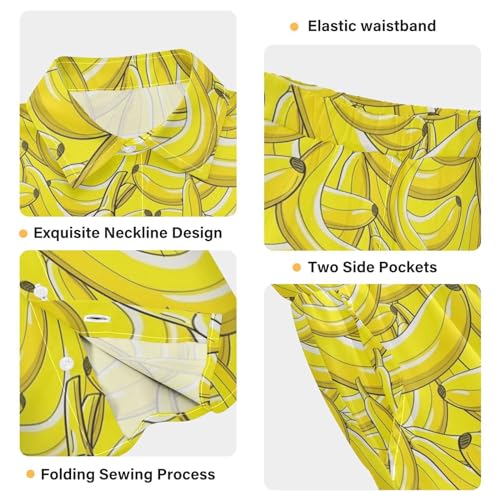 Image of visesunny Funny Boy's 2 Pieces Shirt and Short Set Casual Shirts Short Sleeve Beach Shorts Summer Outfits for 3-10 Years Kids