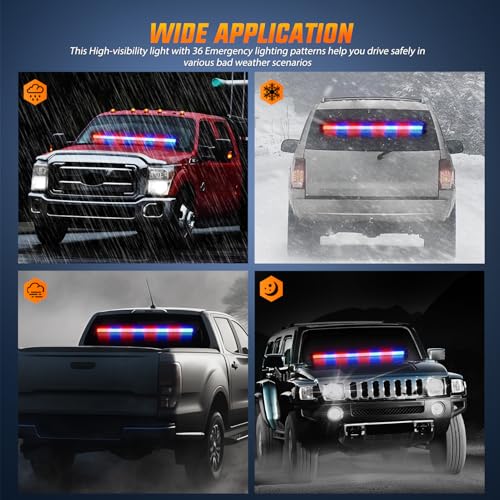 Image of Nilight 144LED Traffic Advisor Strobe Light Bar with Controller Red Blue