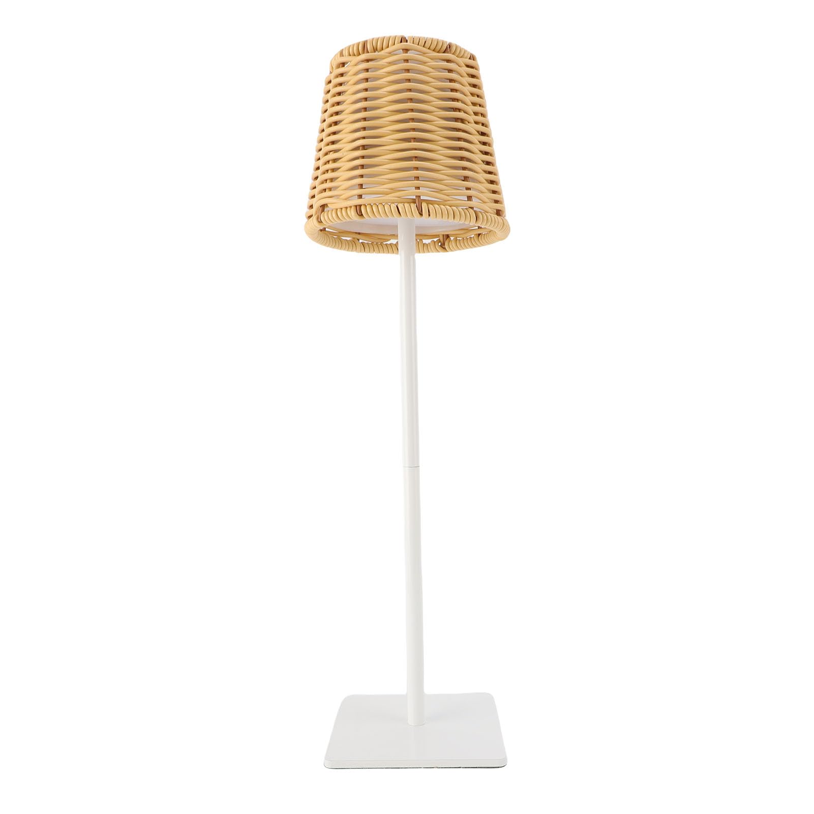 Pissente LED Table Lamp, Rattan Woven Design Small Night Light, 120LM Touch Control for Bedroom and Living Room (White)