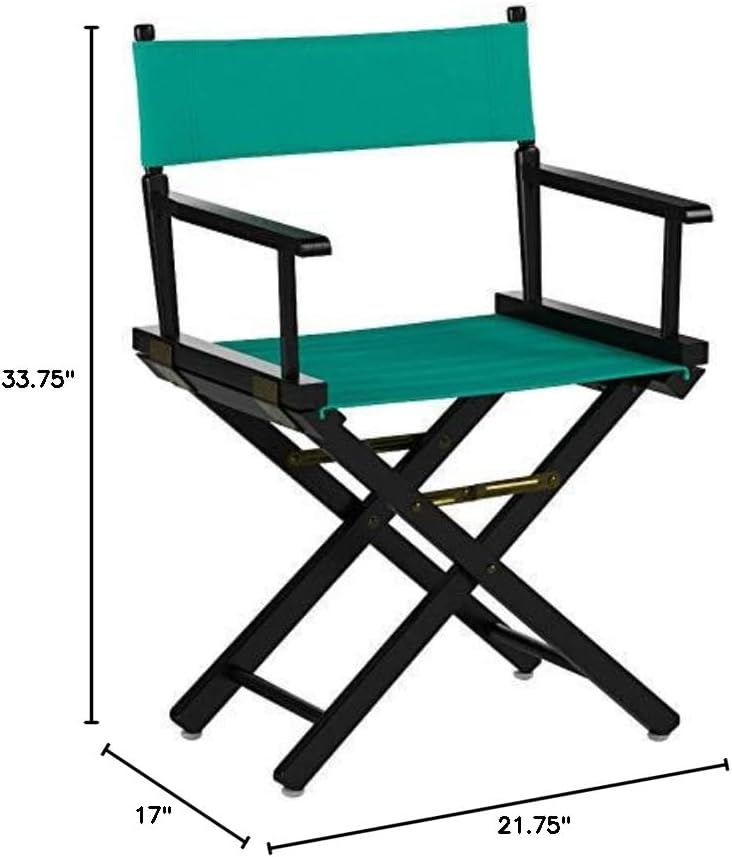 Miniatura 8 de Casual Home - Silla de director de 18.0 in, marco negro con lona verde azulado