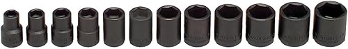 Wright Tool 356 3/8" Drive 6 Point Juego de llaves métricas de impacto estándar 0.315 in - 0.748 in (12 piezas)